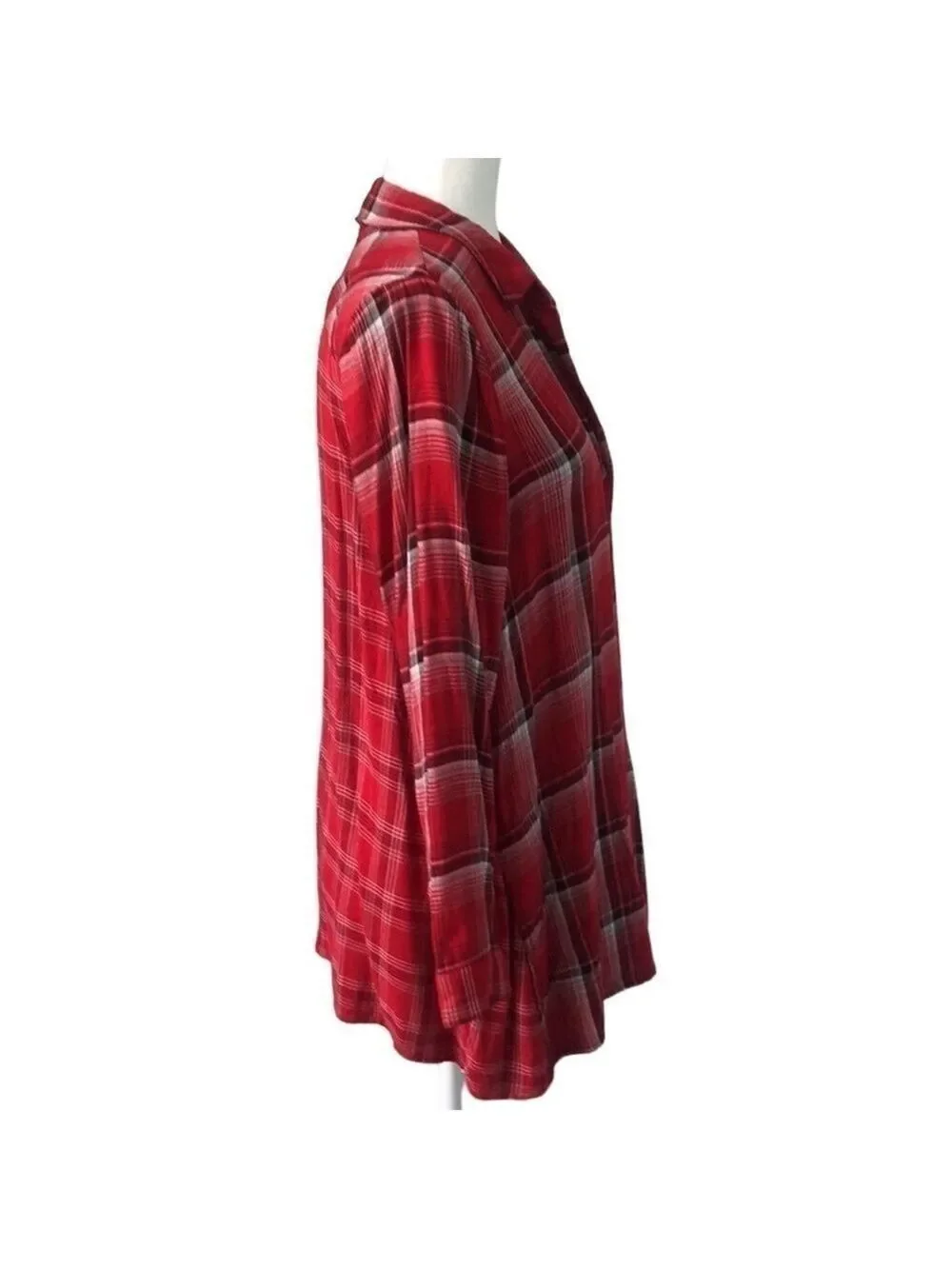 J. Jill Mixed Plaid Double Cloth Tunic Top Small Petite